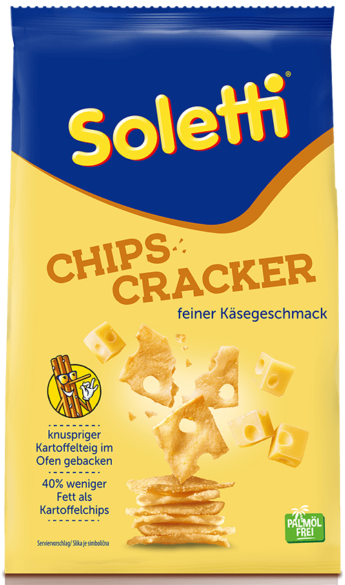 Verpackung von Soletti Chipscracker Käse