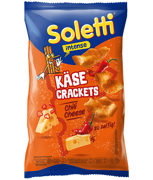 Verpackung von Soletti intense Käse Crackets Chili Cheese
