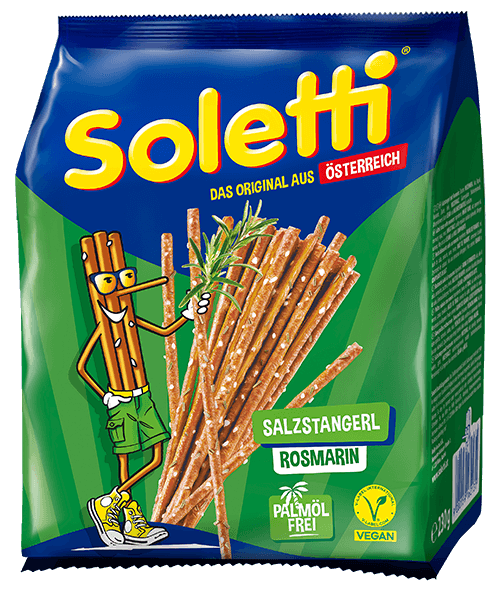 Verpackung von Soletti Salzstangerl Rosmarin