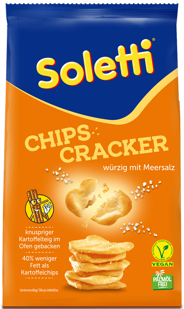 Verpackung von Soletti Chipscracker Meersalz